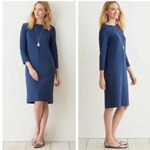 J. Jill Ponte Knit Dress with Pockets in Harbor Blue Women's Size Large Petite